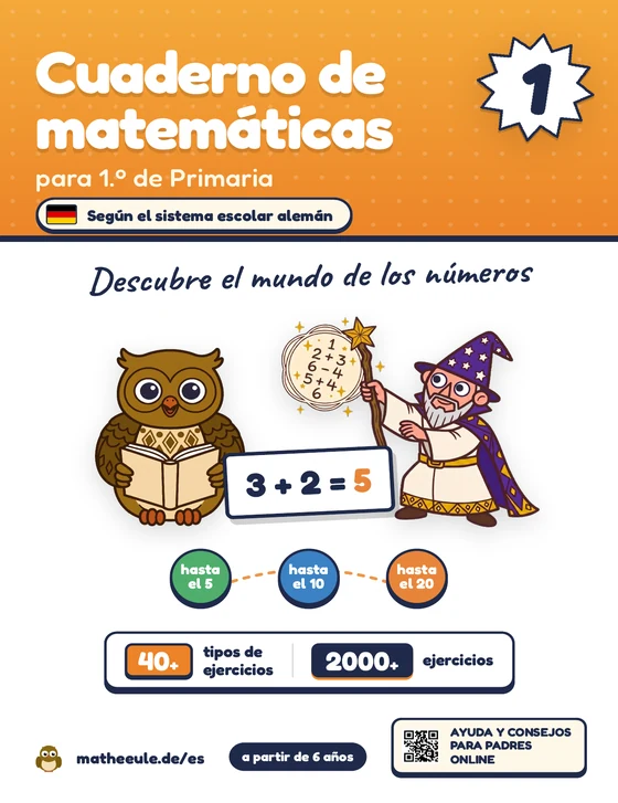 Portada: Cuaderno de matemáticas para 1.º de Primaria